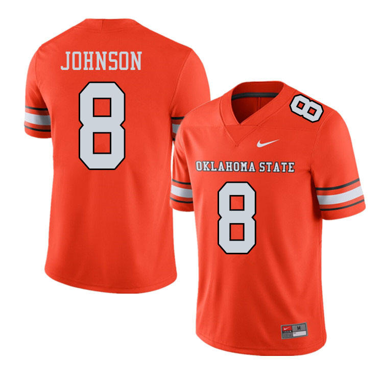 Men #8 Braydon Johnson Oklahoma State Cowboys College Football Jerseys Sale-Alternate Orange - Click Image to Close